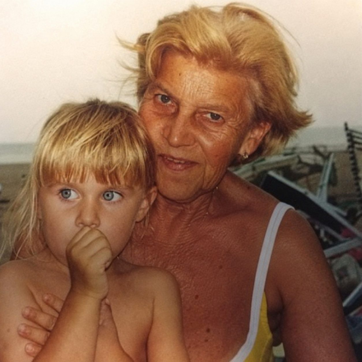Zoe as a child with her grandmother Pioupiou